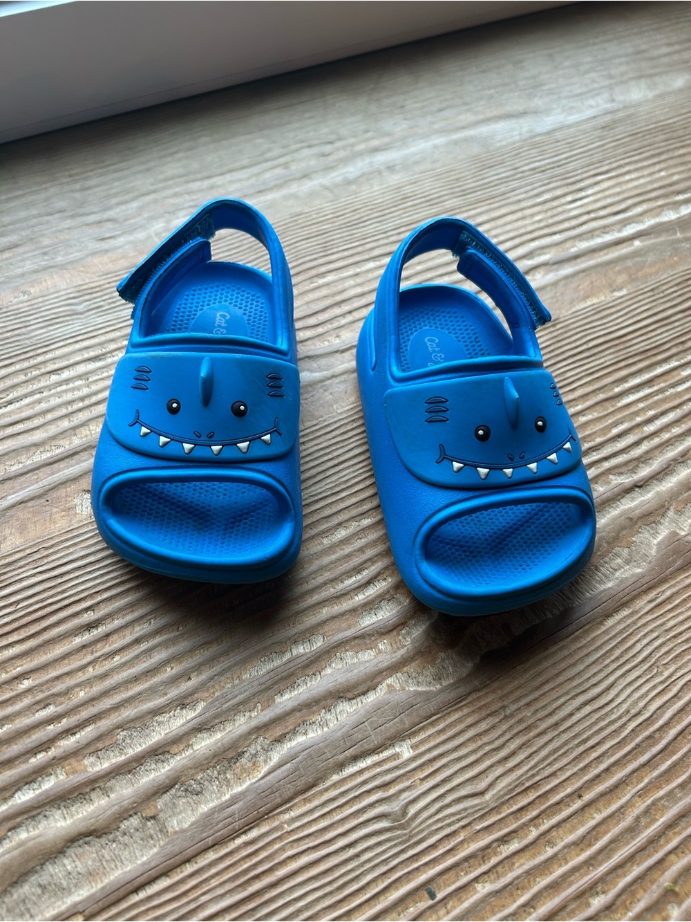 Kids Blue Slide Shark Sandals